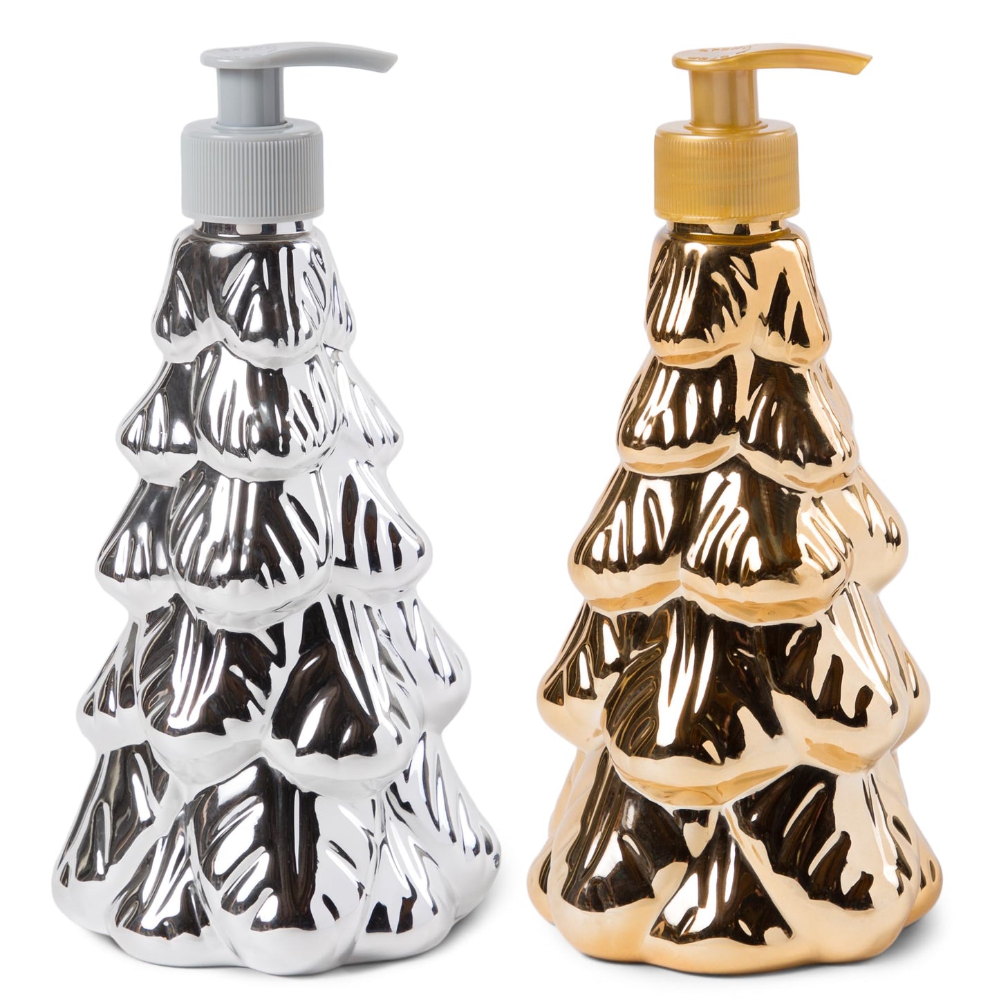 Simple Pleasures Holiday Soap Dispensers – Set of 4 with Scented Liquid Soap - Decorative Refillable Hand Christmas Soap Dispensers for Kitchen and Bathroom 250ML - Traditional Design