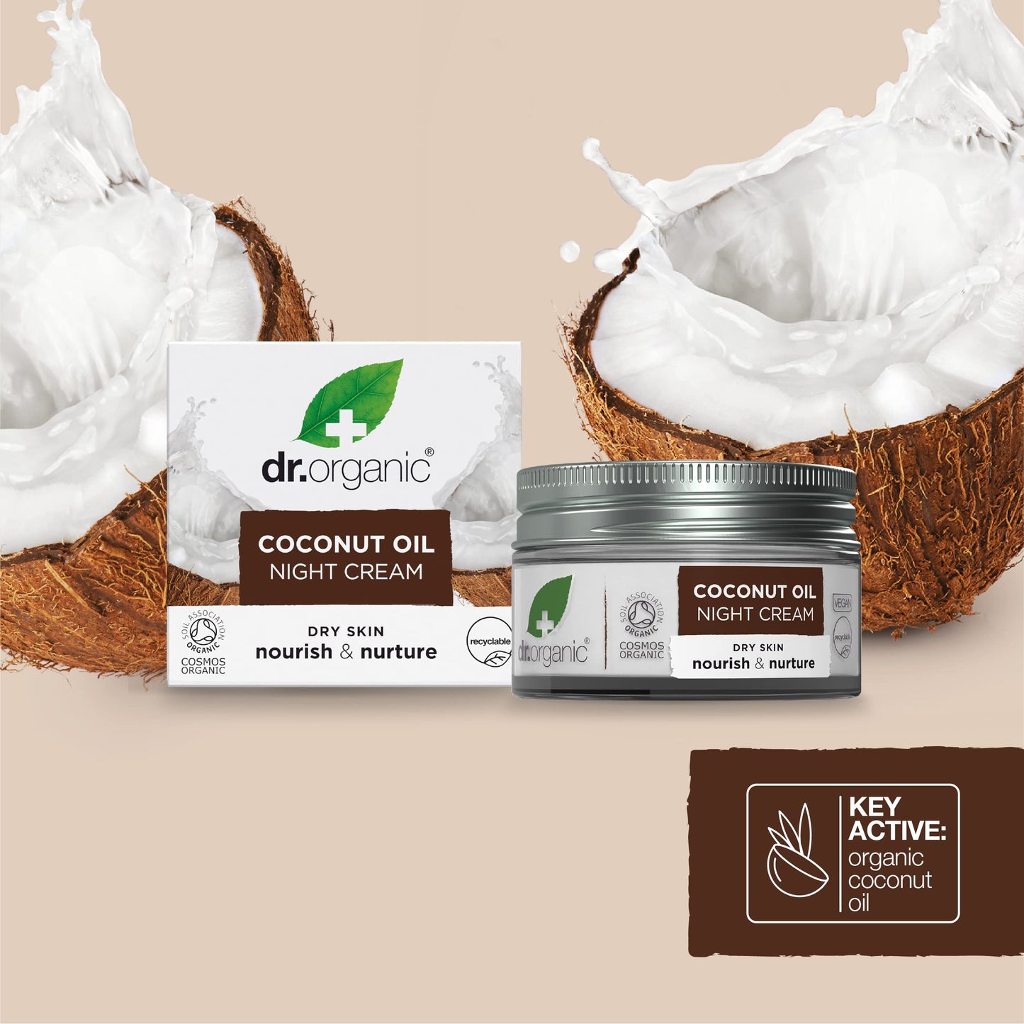 Organic Doctor Virgin Coconut Oil Night Cream, 1.7 Fluid Ounce