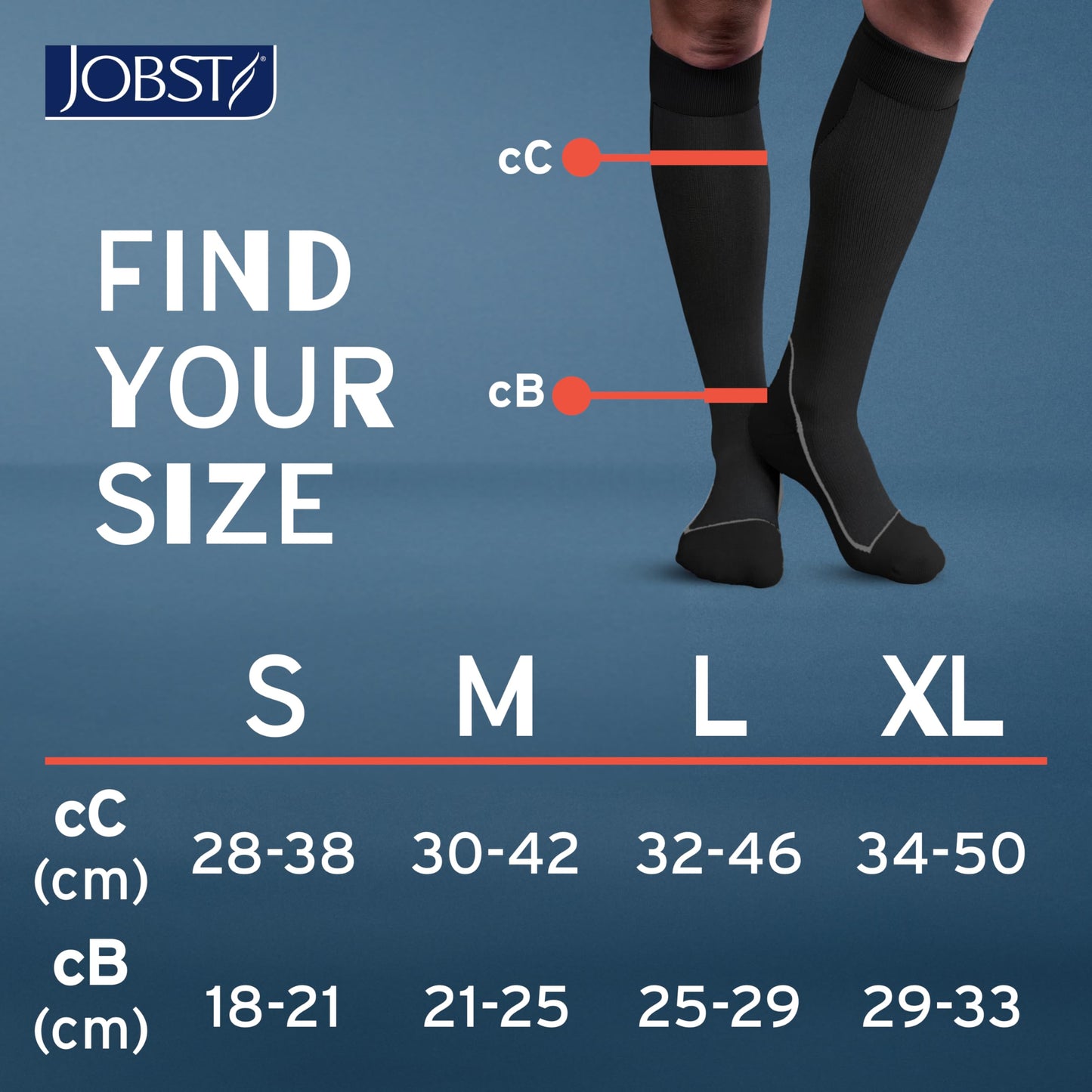 JOBST Sport Knee High 15-20 mmHg Compression Socks, Black/Cool Black, Large