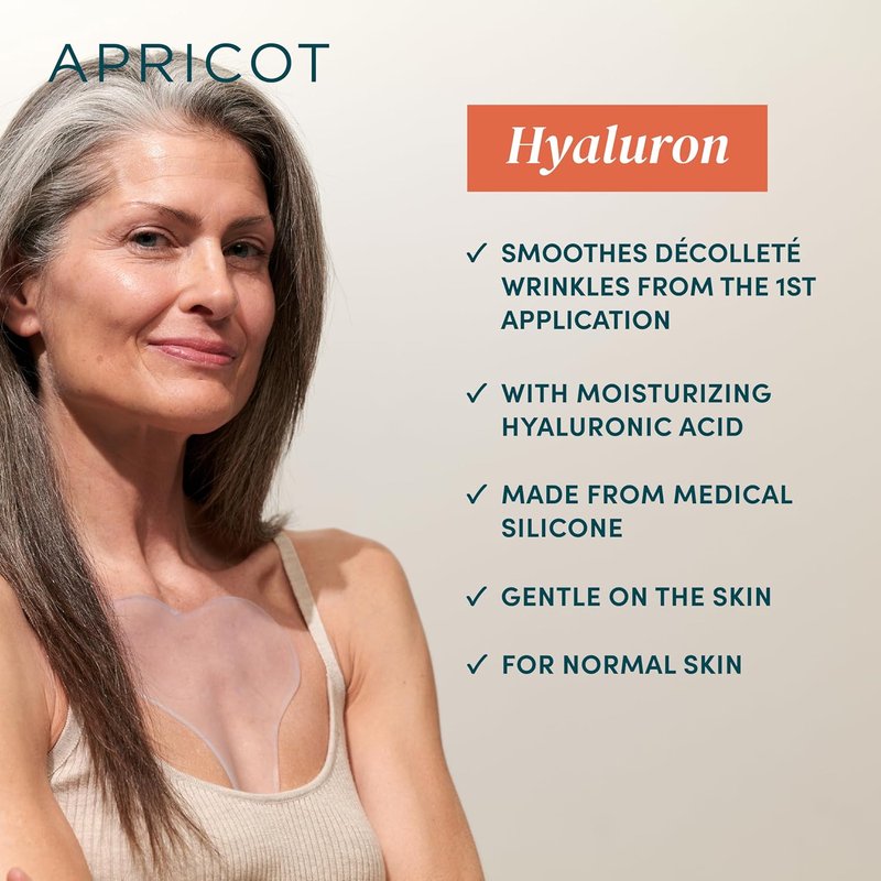 Silicone Chest Wrinkle Pad - Reusable Hyaluronic Acid Anti-Wrinkle Patch | 30x Décolleté Skin Tightening Solution, Made in Germany