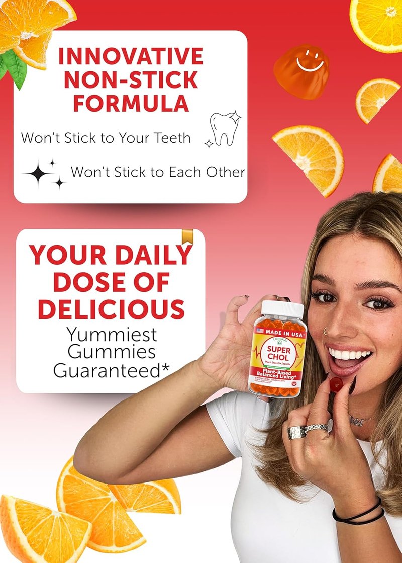 Lunakai Cholesterol Support Gummies - 1200mg Plant Sterols & Stanols | 60ct Daily Supplement for Adults