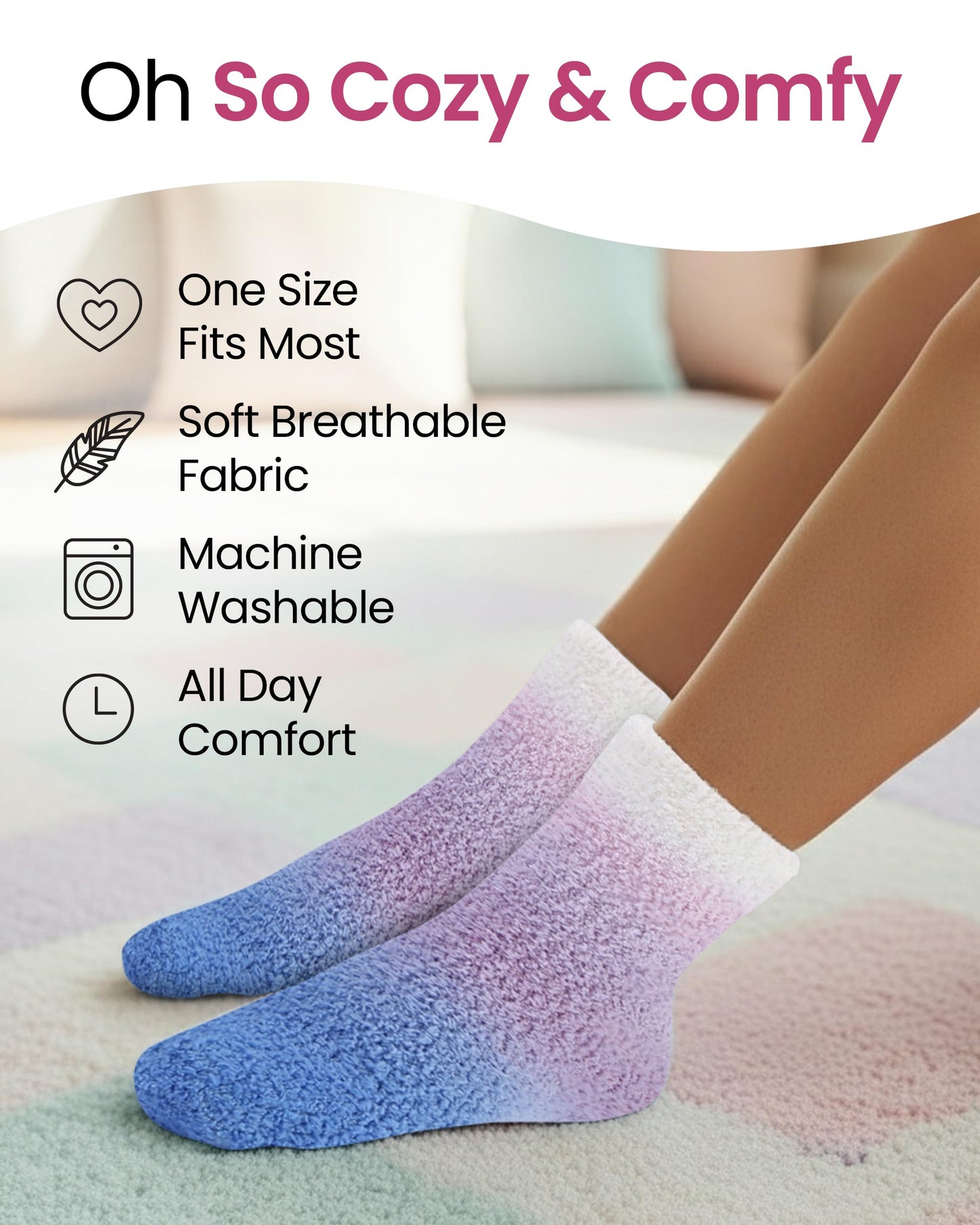 Lily England Cozy Self-Care Gift Set - Teen Girl Gifts Trendy Stuff with Soft Fluffy Socks, Headband & Scrunchie - Birthday & Fun Stocking Stuffers for Teen Girls & Tweens