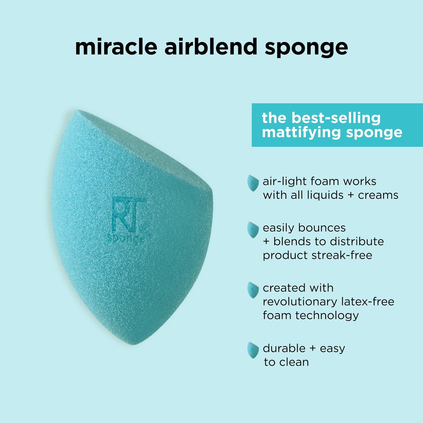 Real Techniques Mini Miracle Complexion Sponge Makeup Blender, Beauty Sponges,(2 Packs of 4, 8 Count Total)