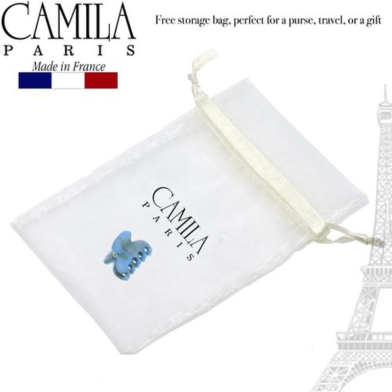 Camila Paris CP3069 French Hair Clip for Women, Handmade, Blue, Small, Girls Hair Claw Clips Jaw, Durable Styling Hair Accessories for Women, Strong Hold No Slip Grip, Made in France
