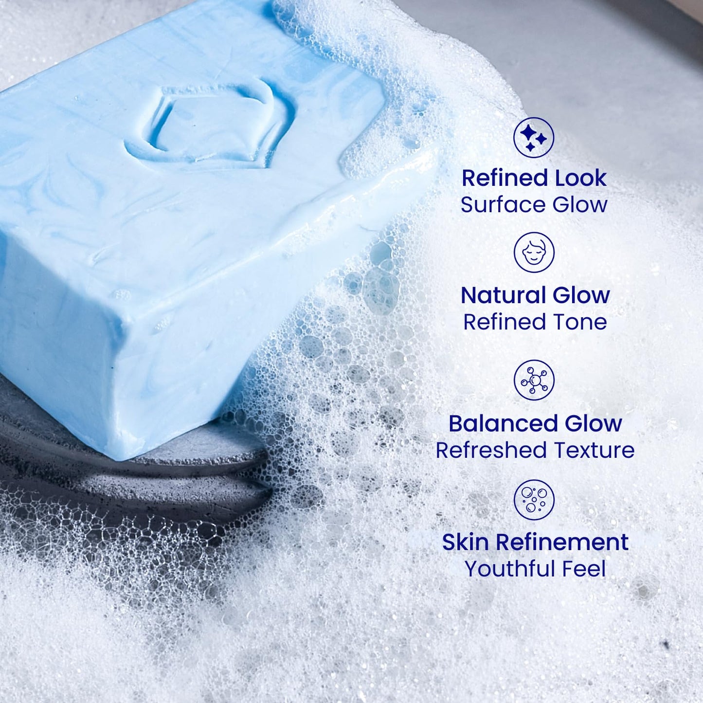 Relumins Glycolic Acid Soap Bar with Aloe and Salicylic Acid – Gentle AHA Mild Peel for Smoother, Soothing Skin - 135g x 1 Bar with Net