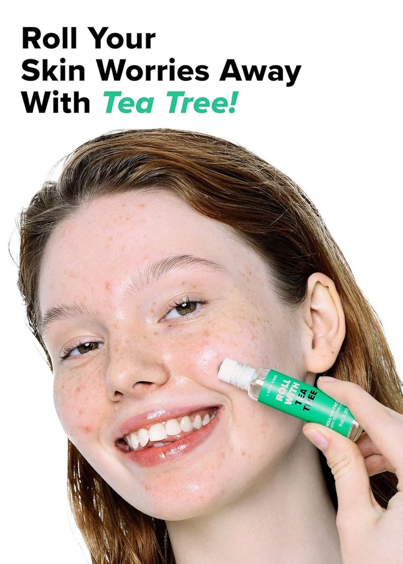 I DEW CARE Roll-On Face Oil - Tea Tree Spot Treatment for Acne & Blemishes | Hydrating Serum, 0.37 FL Oz
