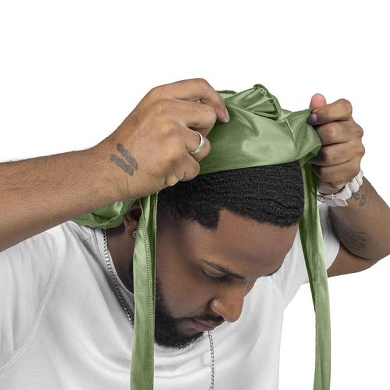 ForceWave Silky Durag for Men Wave Cap Satin Dorag for Men Women 360 Wave (Sage)