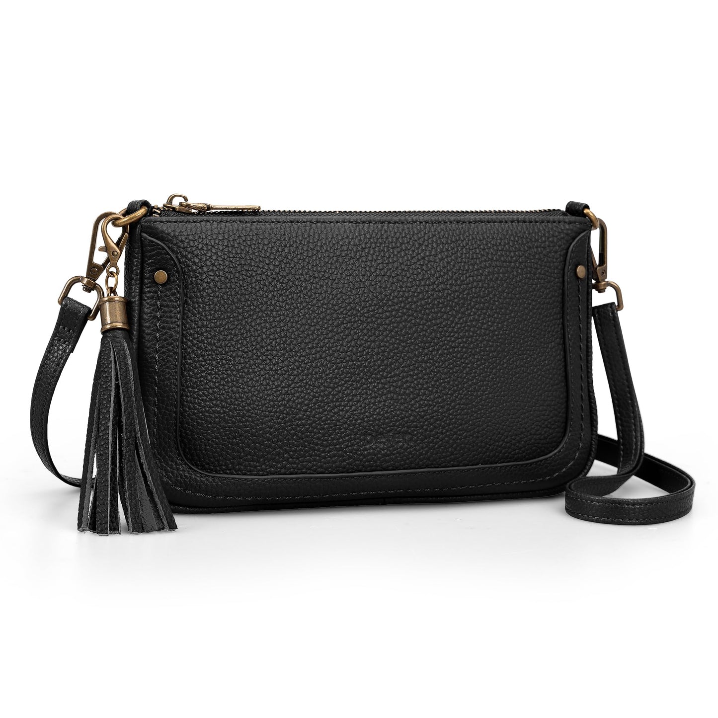 befen Leather Wristlet Wallet for Women, Vintage Leather Crossdody Bag Cell Phone Purses with Built in Wallet Clutch Purse
