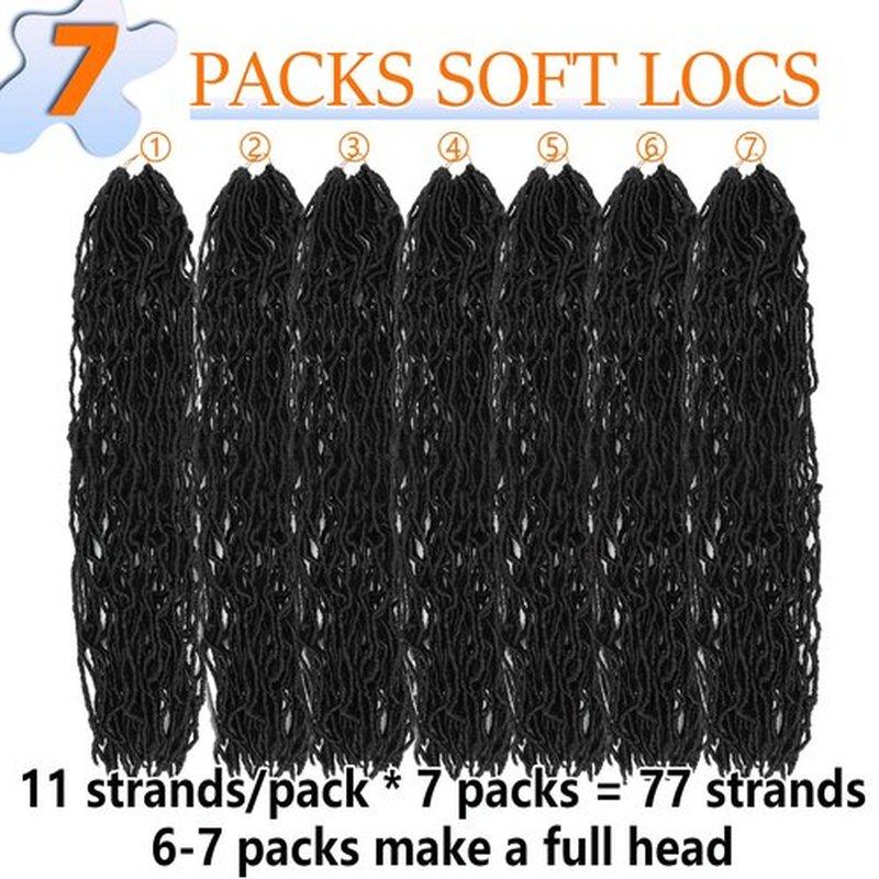 Faux Locs 36 Inch 7 Packs 1B Soft Locs Crochet Hair Pre Looped Crochet Locs Long Loc Products for Black Women Butterfly Hair(36inch,7packs,1B)