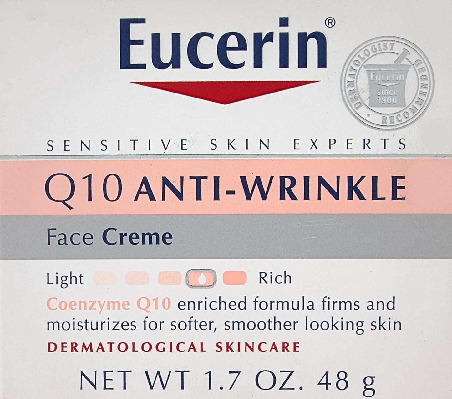 Eucerin Q10 Anti-Wrinkle Face Cream for Sensitive Skin - 1.70 oz (Pack of 2)