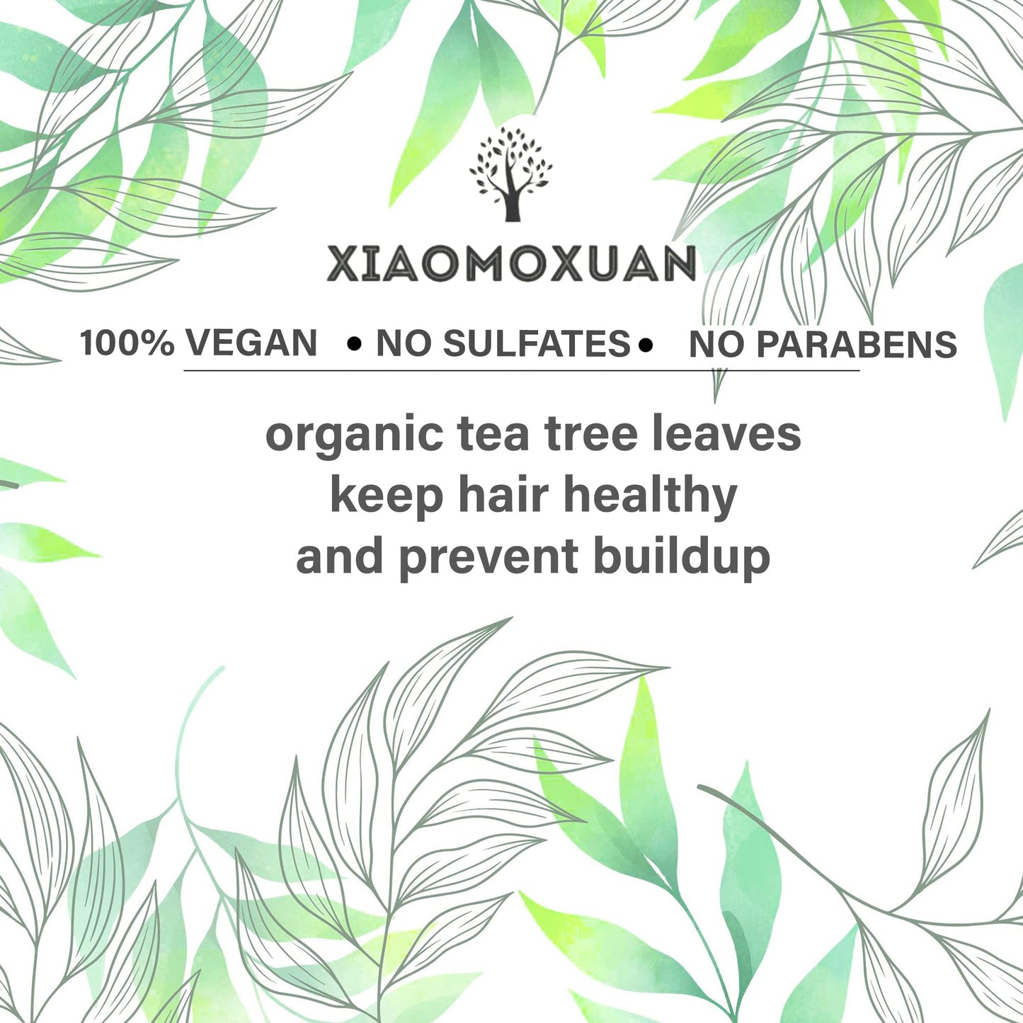 Xiaomoxuan Organic Tea Tree Oil Moisturizing Shampoo Sulfate-Free Paraben-Free - Strengthen and Restore Shampoo Hydrating - All-Natral Hair Moisturizer and Deep Scalp Cleansing Hair Treatment