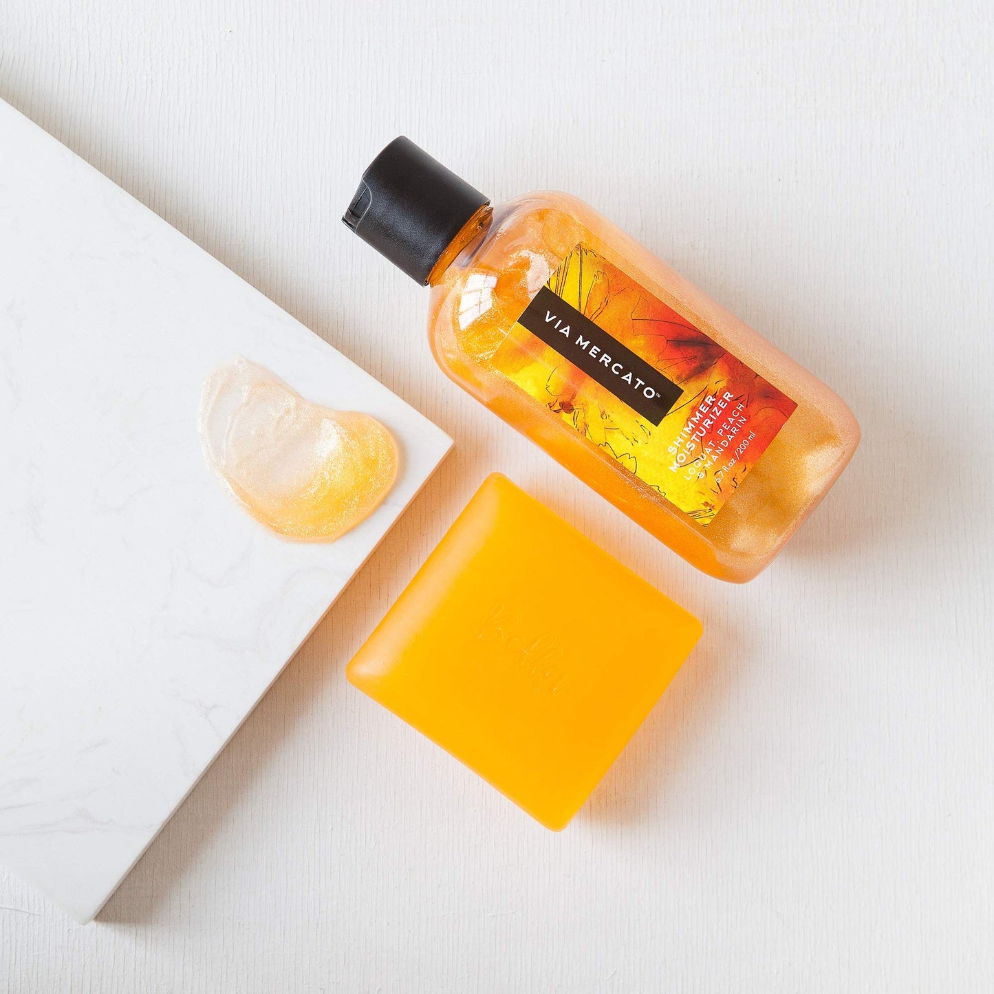 Via Mercato Bella Collection, Hydrates & Invigorates, Glycerin Soap, 100 Gram, No. 1 - Loquat, Peach & Mandarin