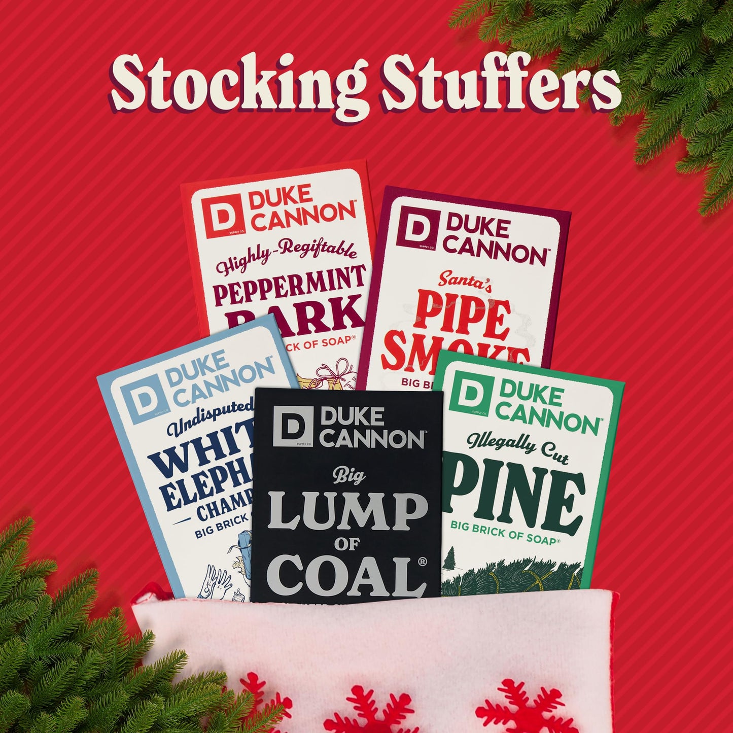 Duke Cannon Holiday Limited-Edition Santa's Pipe Smoke Big Brick of Soap - 10oz Bar, Triple Milled, Supports U.S. Veterans