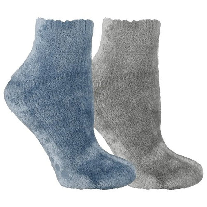 Dr. Scholl's Womens Low Cut Soothing Spa - Lavender & Vitamin E Infused 2 3 Pair Packs Bottom Grippers Sock, Blue/Gray, 4-10 US