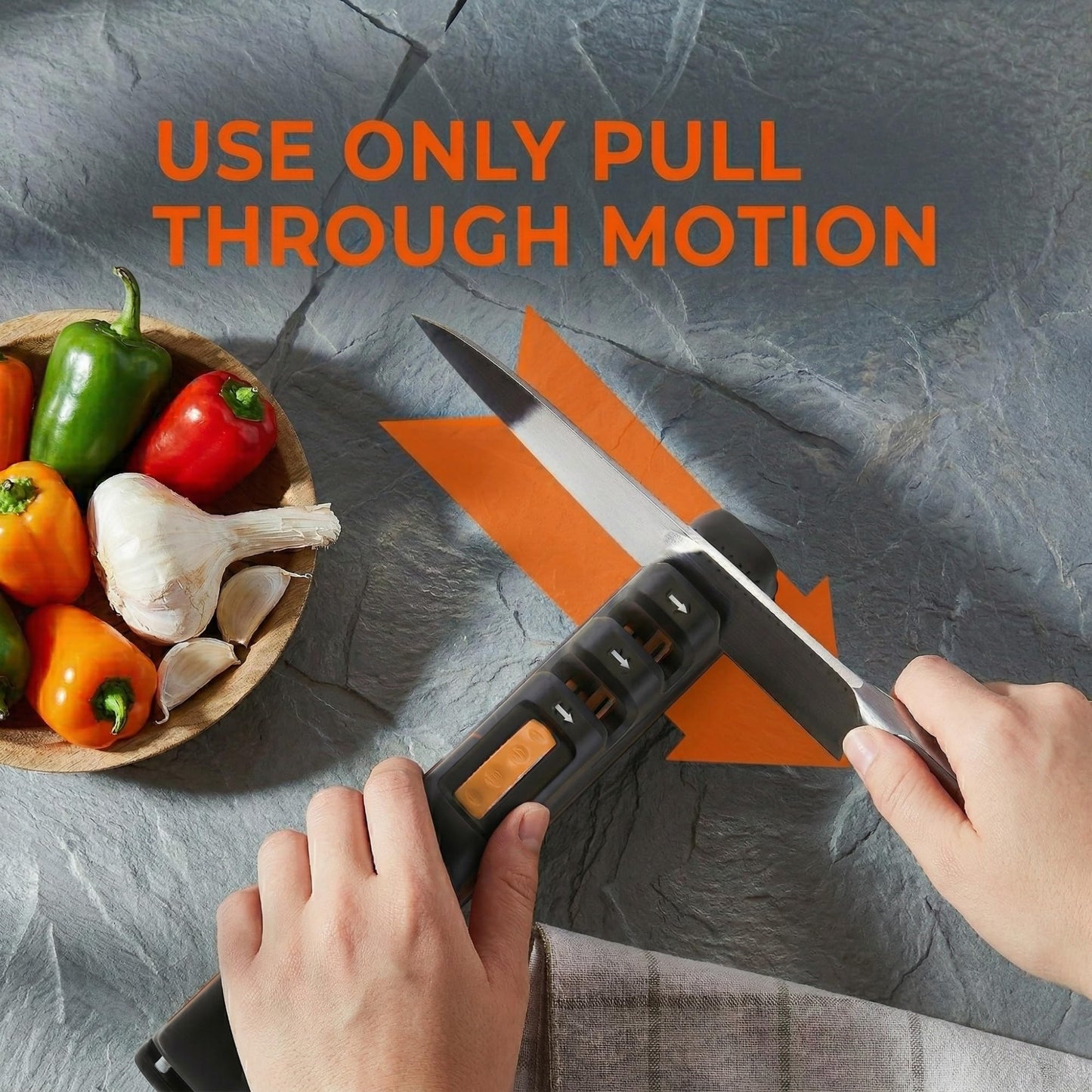 5 Precision Adjust Knife Sharpener- 3-Stage Premium Kitchen Knife Sharpener