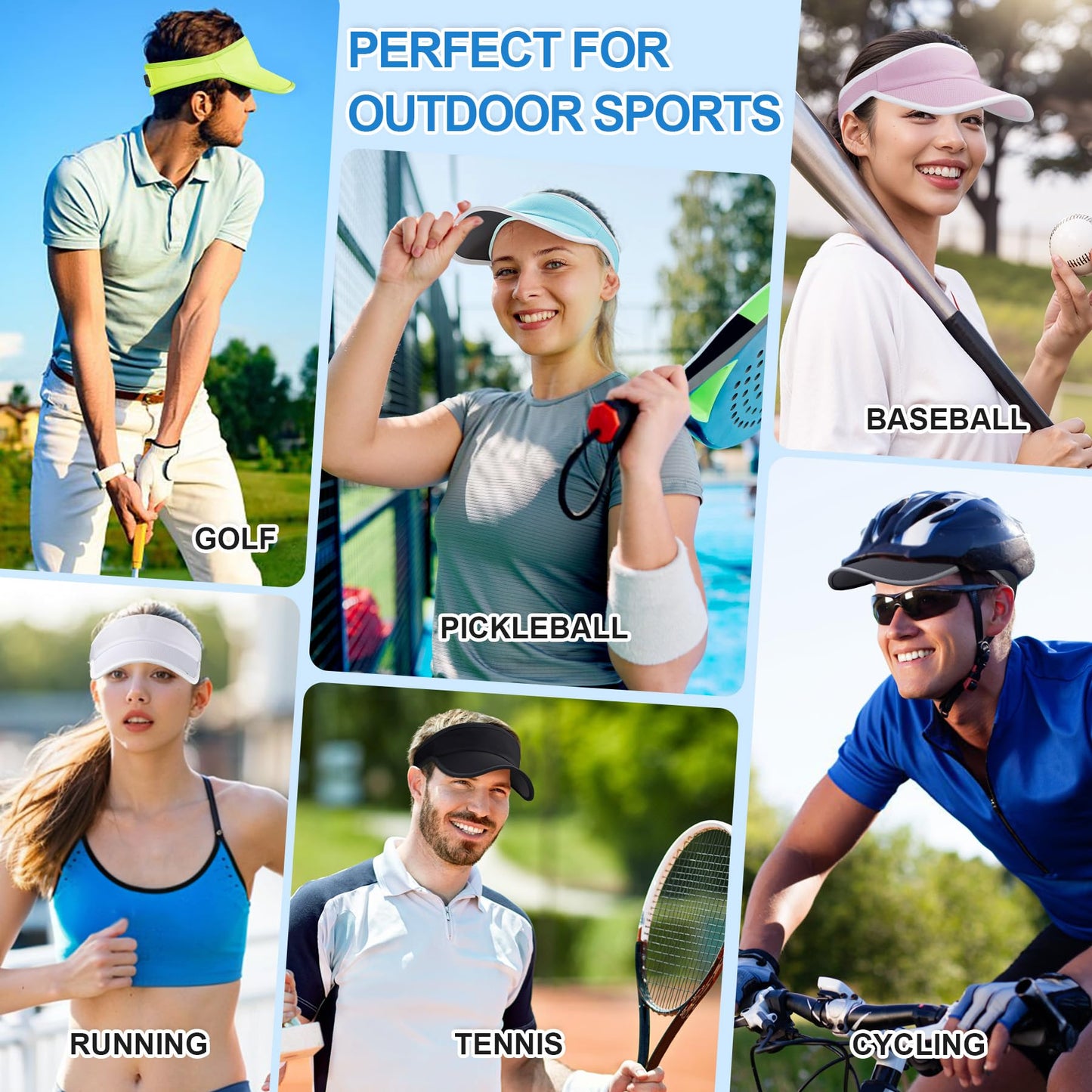 Trodalo Sports Sun Visor for Women Men Lightweight Packable Soft Quick-Dry Visor Hat for Running, Tennis, Golf