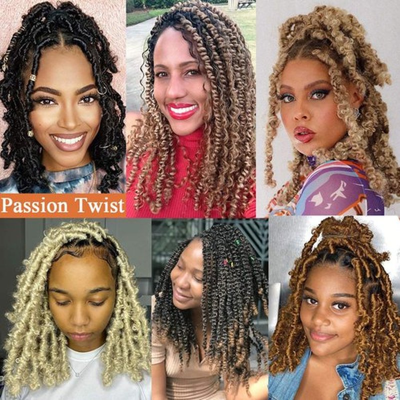 Leeven 7 Packs Passion Twist Hair 12 Inch Water Wave Crochet Braiding Hair Dark Brown Bohemian Passion Twist Synthetic Braids Bomb Spring Twist Braiding Hair for Distressed Butterfly Locs 4#