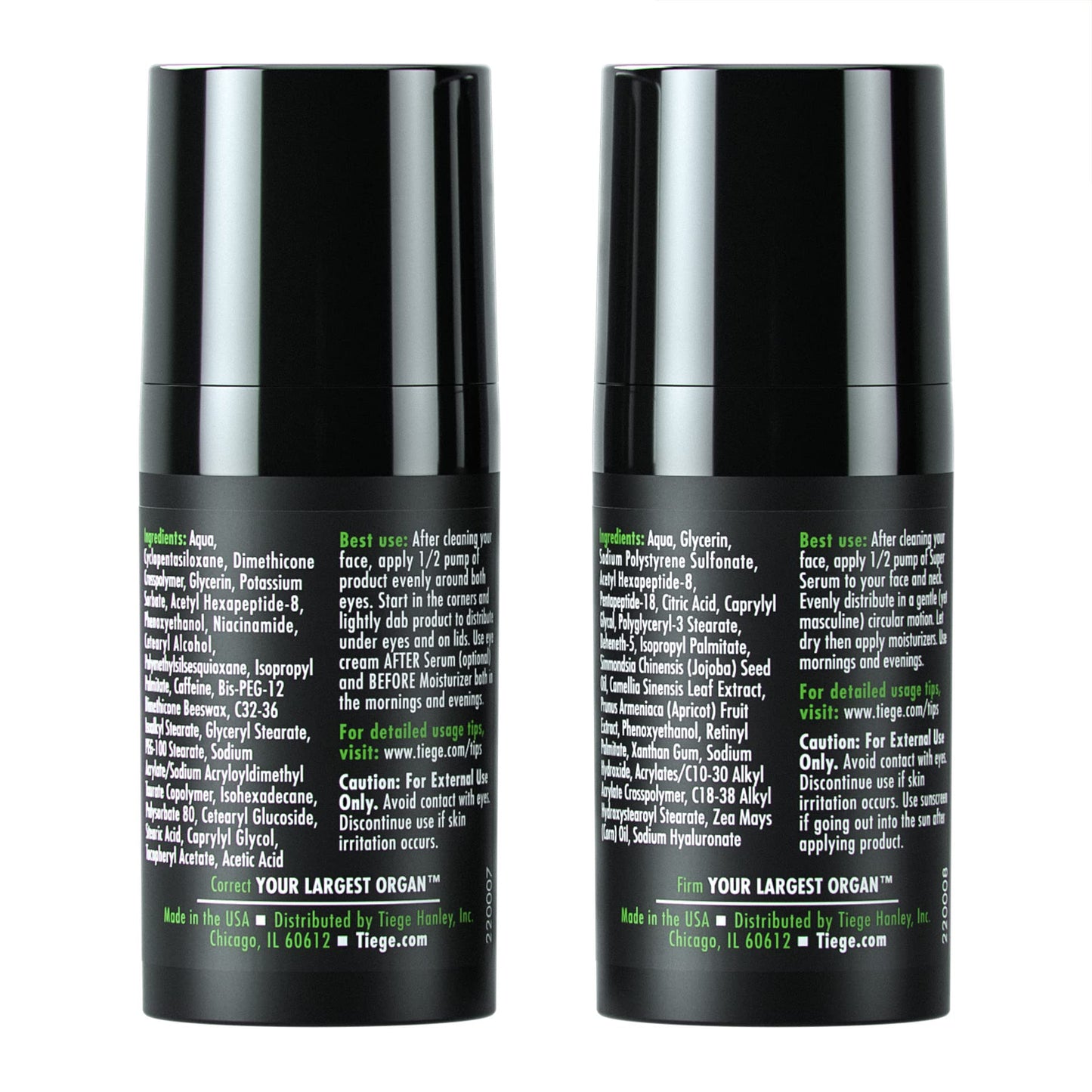Tiege Hanley Anti Aging Bundle for Men, Eye Cream and Face Serum With Peptides, Hyaluronic Acid, and Vitamin B3 to Help Reduce the Look of Wrinkles and Dark Circles, Men’s Skin Care, 2 Piece Set