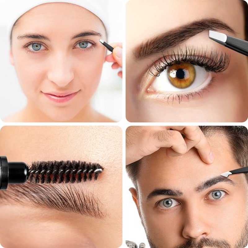 Exquisite Eyebrow Kit - 8 in 1 - Eyebrow Tweezer Kit 4 PCs - Eyebrow Shaping Kit - Multipurpose Eyebrow Grooming kit - Eyebrow Razor, Eyebrow Brush and Comb, Pencil, Eyebrow Scissors in Padded Case