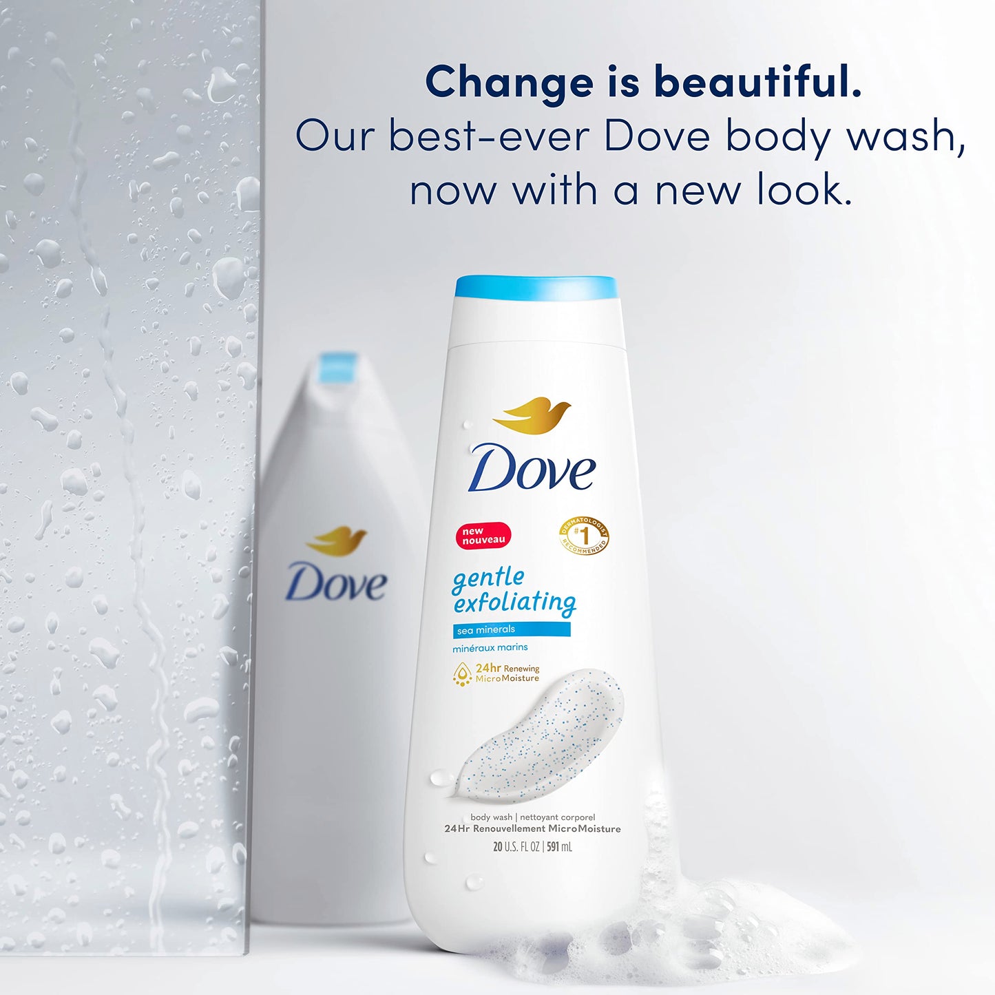 Dove Body Wash Gentle Exfoliating With Sea Minerals 4 Count Instantly Reveals Visibly Smoother Skin Cleanser That Effectively Washes Away Bacteria While Nourishing Your Skin 20 oz