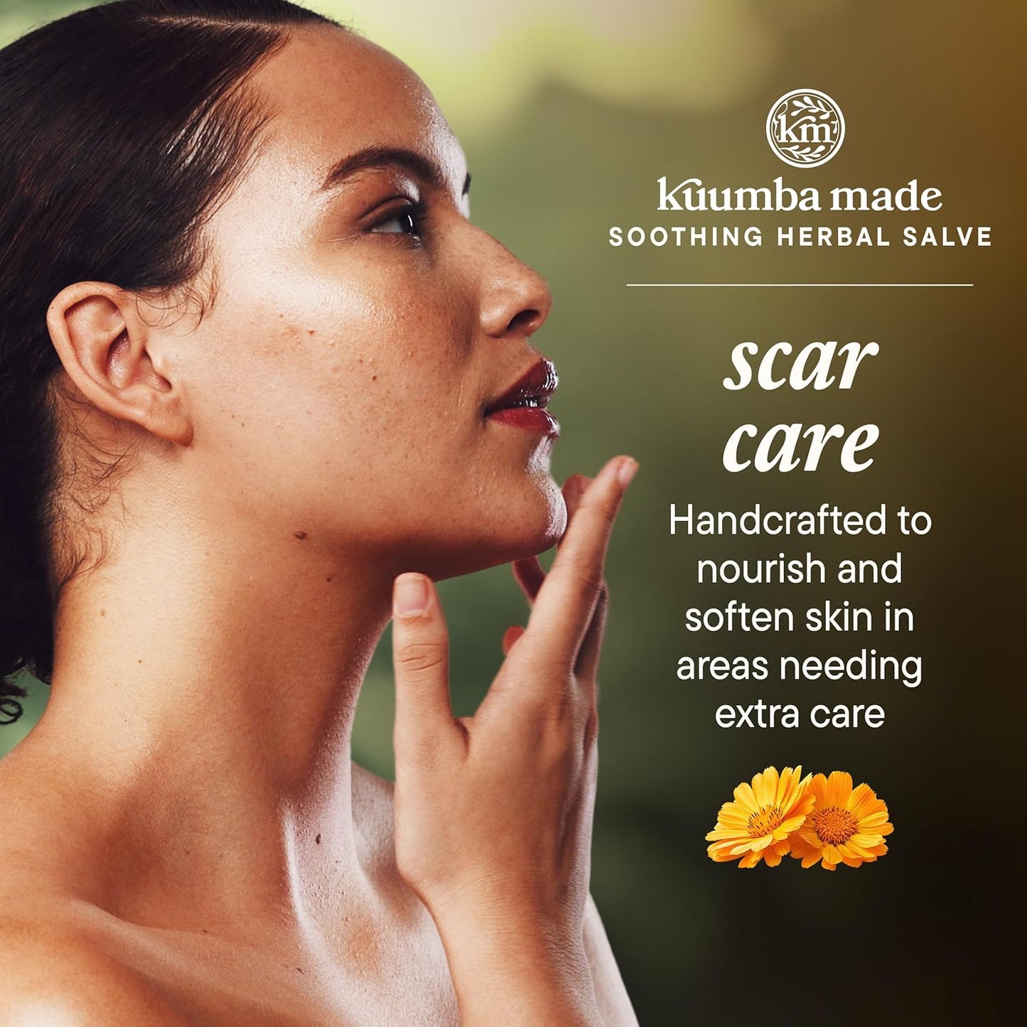 Kuumba Made Scar Care Herbal Salve - Restorative Plant-Based Balm with Comfrey & Calendula | 1 Oz