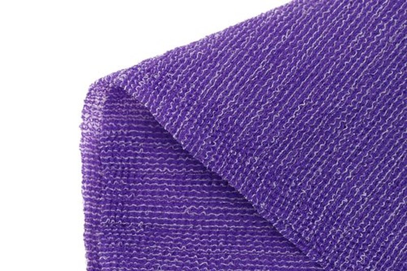 Extra Rough, Exfoliating Washcloth [Made in Japan] Exfoliating Towel Special Texture Makes Fluffy Foam Lather, Back Scrubber, Dead Skin Cell Remover [Loofah for Women and Men] (Purple)