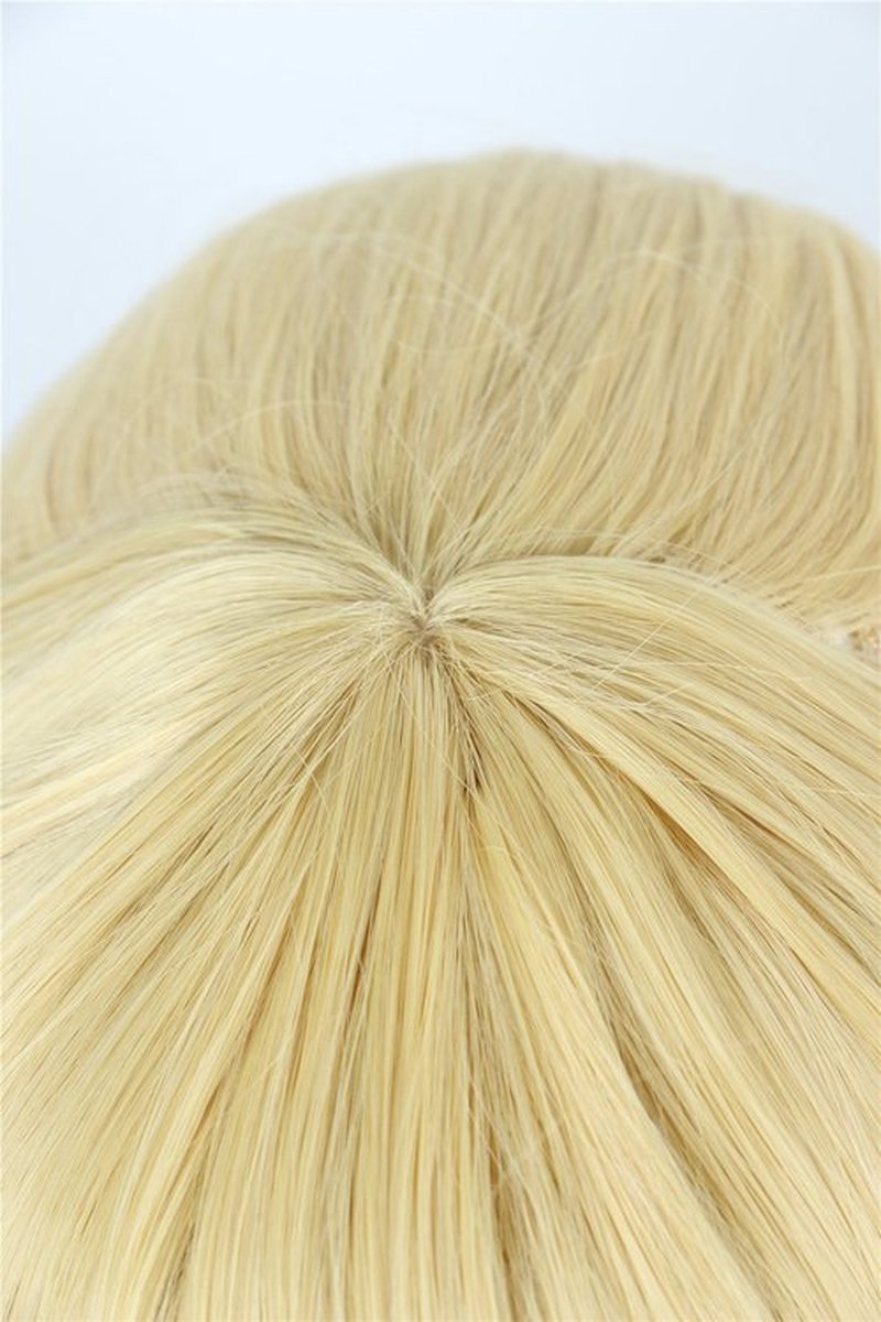 Linfairy Womens Blonde Wig Costume Cosplay Wig + 50cm Ponytail
