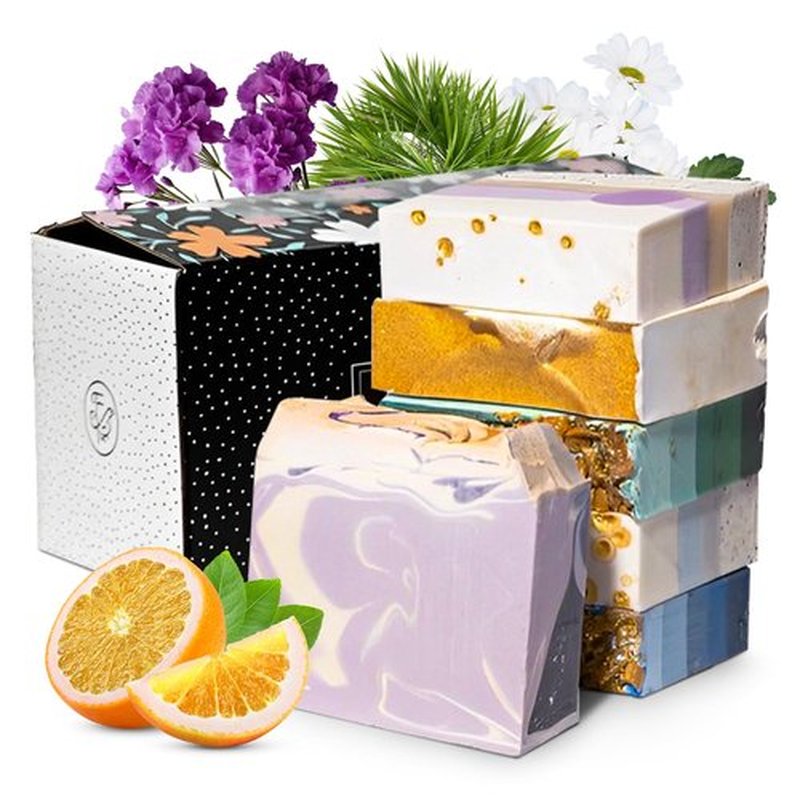 FinchBerry Relaxation Soap Bar Set – Natural Face & Body Care Collection with Handmade Soaps – Made with Organic Olive Oil, Coconut Oil, and Shea Butter – Ideal Gift Pack of 6 (4.5 oz Each)