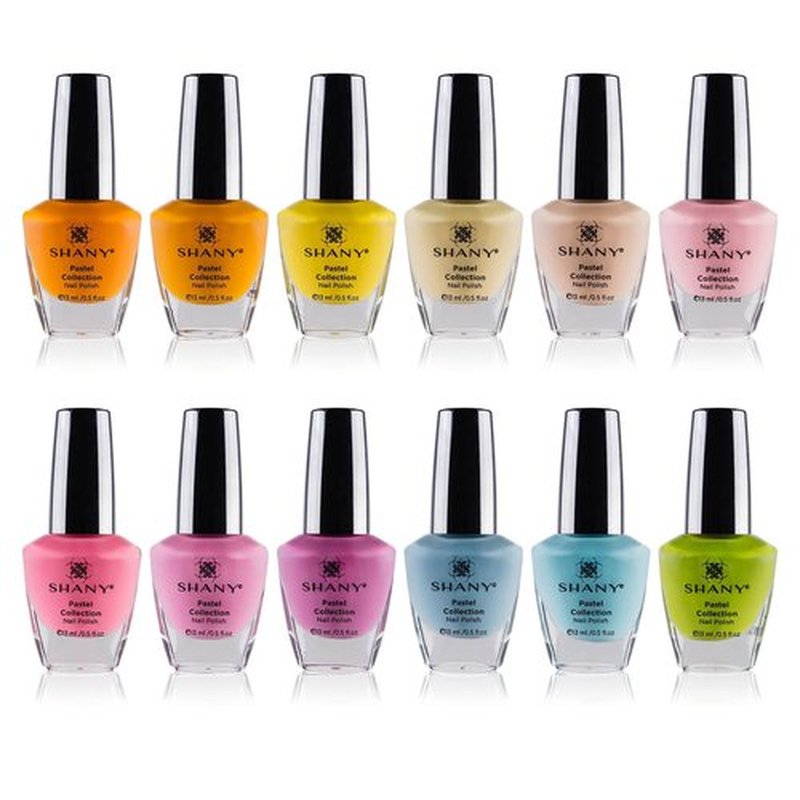 SHANY Nail Polish Set - Nail Lacquer Quick Dry, Full Size, Vibrant, Colorful, Trendy, Semi Glossy, Shimmery, Matte Nail Polish Set - 12 Colors - Pastel Collection