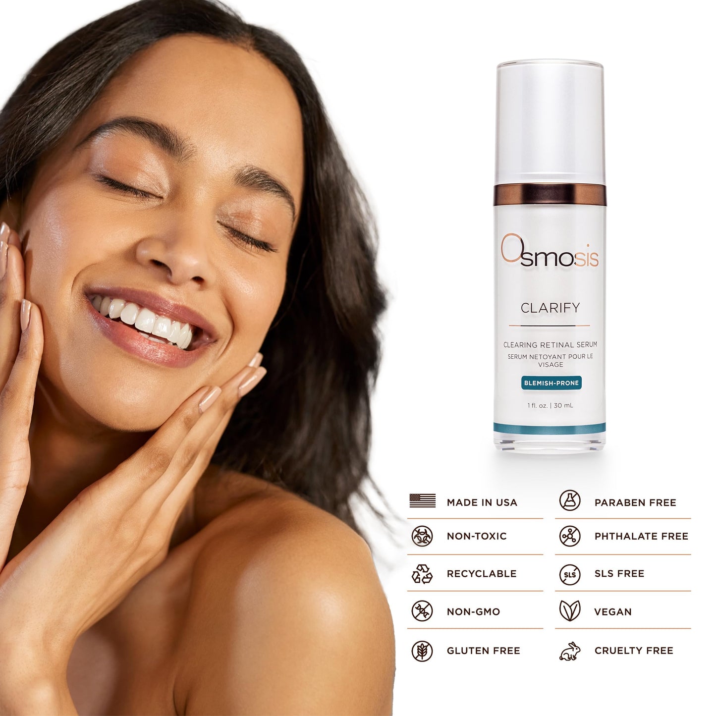 Osmosis Clarify Clearing Retinal Facial Serum for Blemish Prone Skin 1 Fl Oz