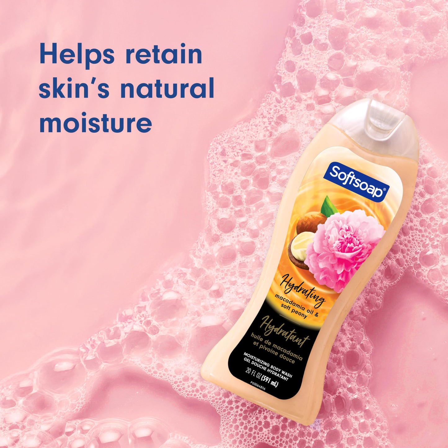 Softsoap Luminous Oils Moisturizing Body Wash, pH Balanced, Paraben Free, Macadamia Oil and Soft Peony Scent, 20 fl oz