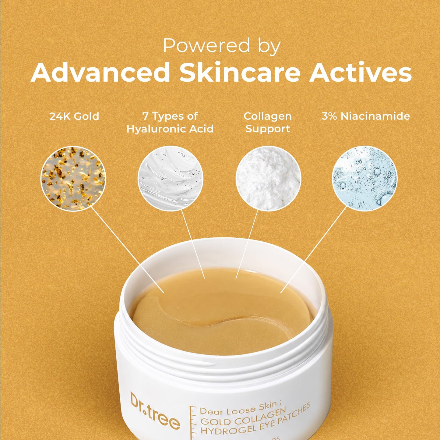Dr. Tree 24kt Gold Collagen Hydrogel Eye Patches, 84g / 2.96 oz (60 Pads)
