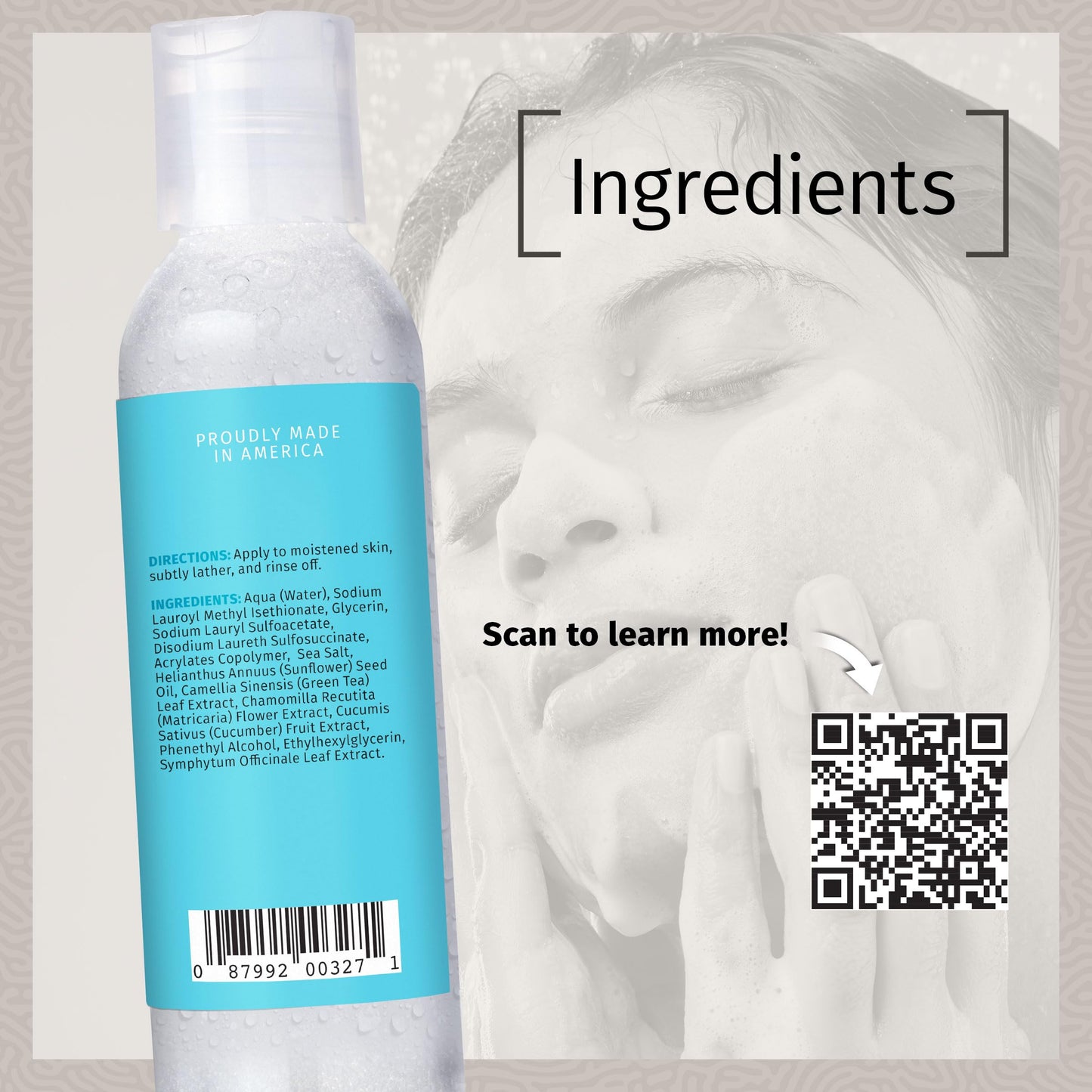 Reviva Labs Sea Salt Face Wash 4 fl oz – Gentle Facial Cleanser with Mineral-Rich Sea Salt for Balanced, Hydrated, & Refreshed Skin – Cleansing Gel for All Skin Types, Including Sensitive Skin