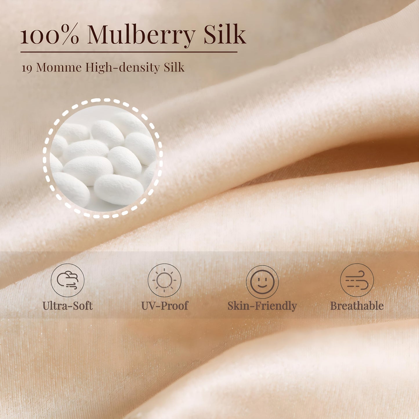 Mulberry Silk Sun Protection Face Mask with Forehead Coverage - UPF 50+ Lightweight Facial Shield for Outdoor Protection (Light Pink)