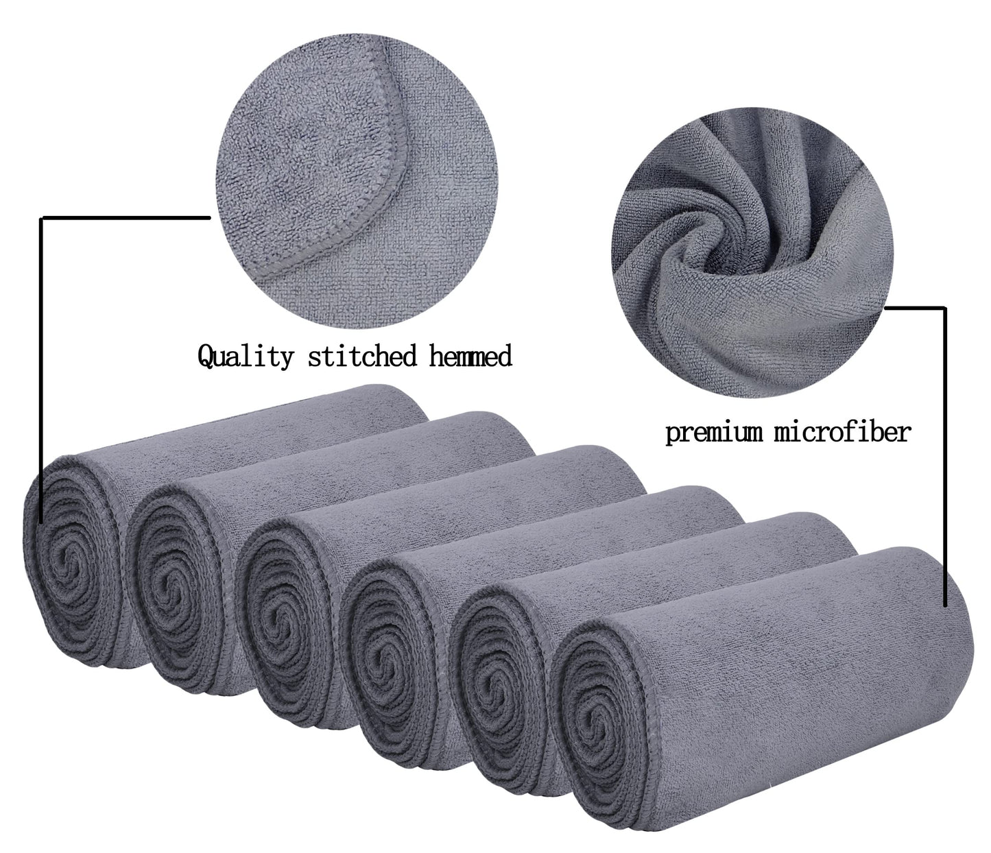 VIcolour Microfiber Face Cloth Makeup Remover Cloth Face Cleaning Cloths Soft Facial Washcloths 12 x 12inch 6 Pack