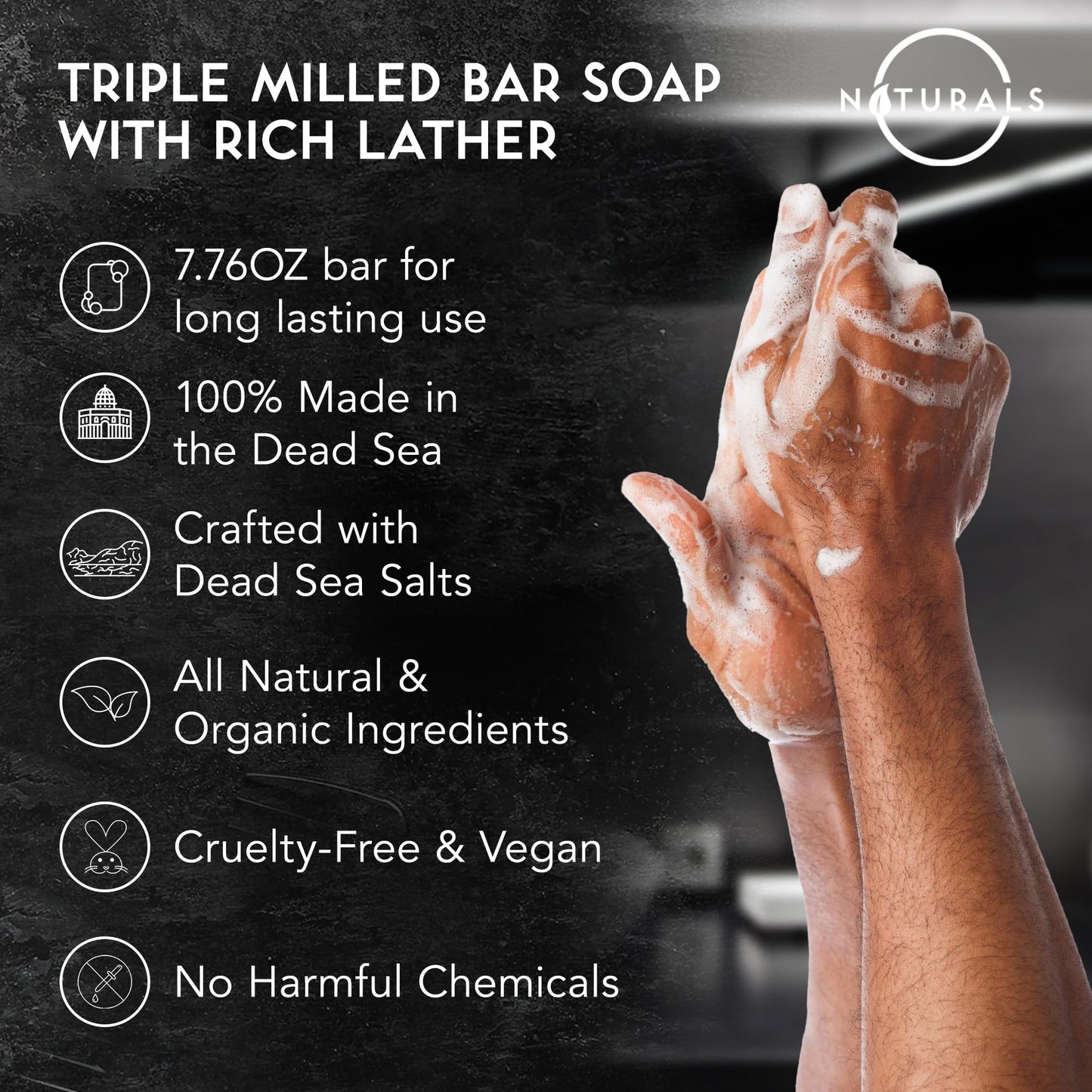 O Naturals Activated Charcoal Soap Bar for Men and Women - Detoxifying, Moisturizing, and Vegan - 4 oz
