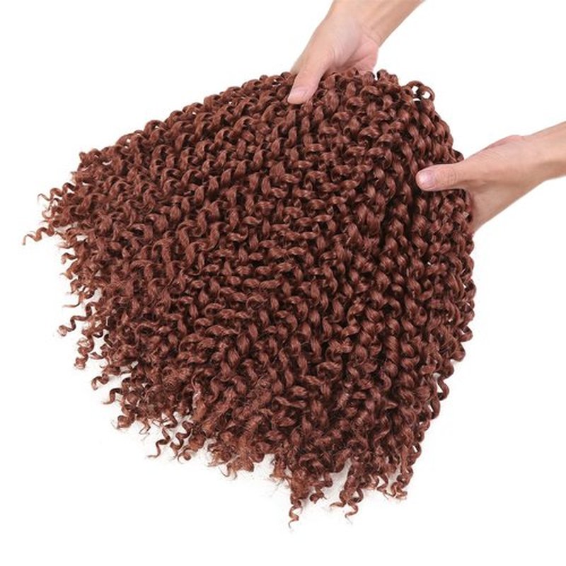 WIGER Kinky Curly Braiding Hair Marlybob Crochet Hair Bundle Ginger Jerry Curly Passion Twist Curly Boho Box Braid Braiding Hair Weave Synthetic Kinky Twist Hair for Bob Hairstyle (6 Packs, 10 Inch)