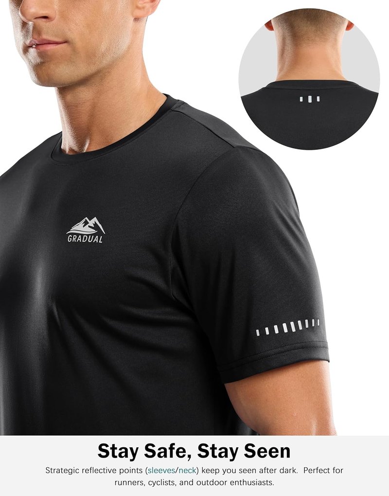 Men's UPF 50+ Sun Protection Workout T-Shirt - Moisture-Wicking Rash Guard for Beach & Hiking