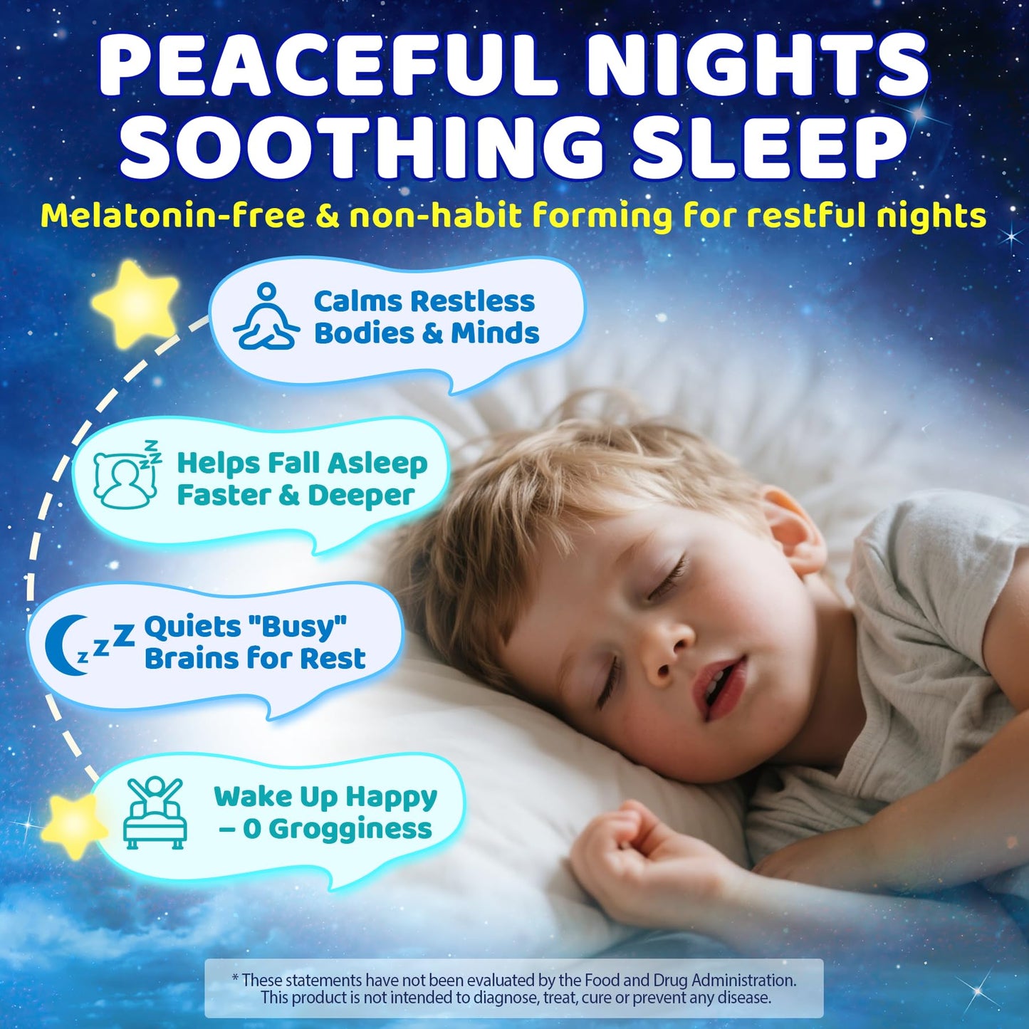 Kids Sleep Gummies NO Melatonin - Magnesium Glycinate Gummies + Saffron, GABA, Berry & Nut Superfood, Sugar Free Nighttime Sleep Aid & Calm for Kids 4+ Teens, Relaxation, Brain & Muscle, 2Pack