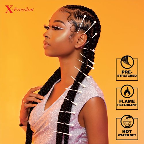 Sensationnel Xpression prestretched braiding hair - 3x xpression 58inch kanekalon fiber flame retardant smooth yaki braid - 3x x-pression 58 inch (1 pack, M27/613)