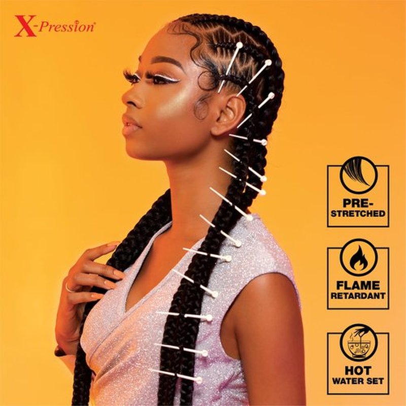 Sensationnel Xpression prestretched braiding hair - 3x xpression 58inch kanekalon fiber flame retardant smooth yaki braid - 3x x-pression 58 inch (1 pack, BLUSHPINK)