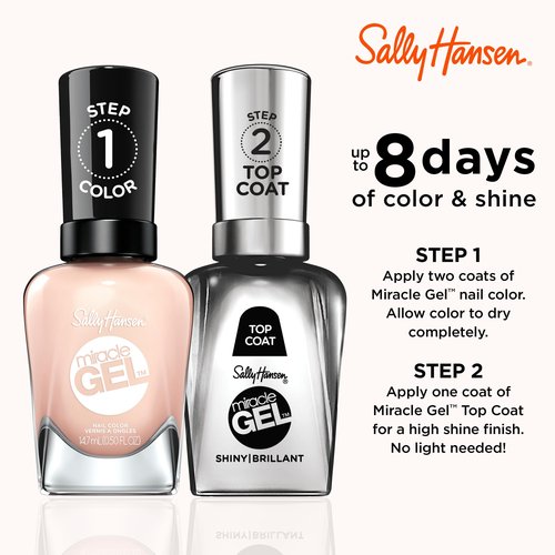 Sally Hansen Miracle Gel™, Sheer Happiness, Long Lasting, Gel-Like Formula, No UV Lamp Needed, Pink Nail Polish