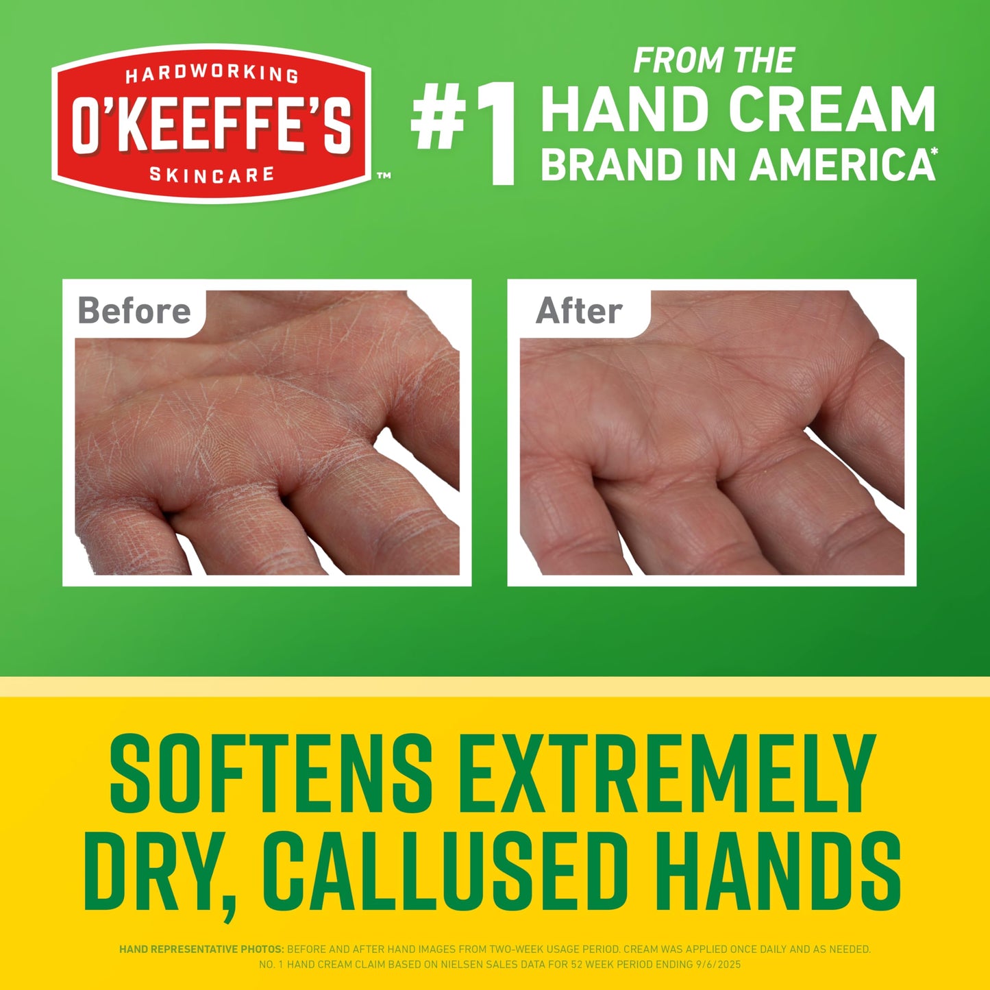 O'Keeffe's Working Hands Intense Renewal Hand Cream with Urea, 3 oz Tube (Pack of 2) – Softens & Smooths Extremely Dry, Callused Hands