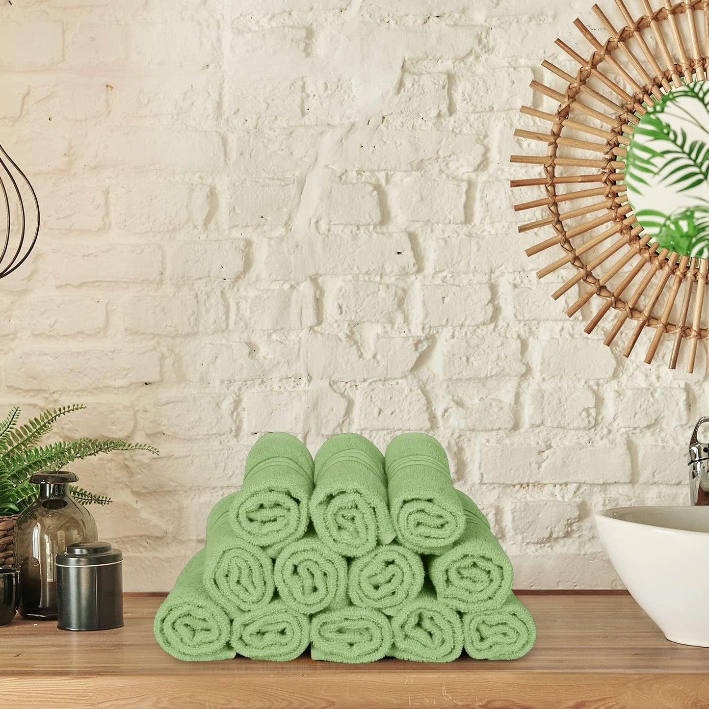 Premium 12-Pack Cotton Wash Cloths - Highly Absorbent & Soft 12x12 for Bathroom, Spa, Gym - Plum
