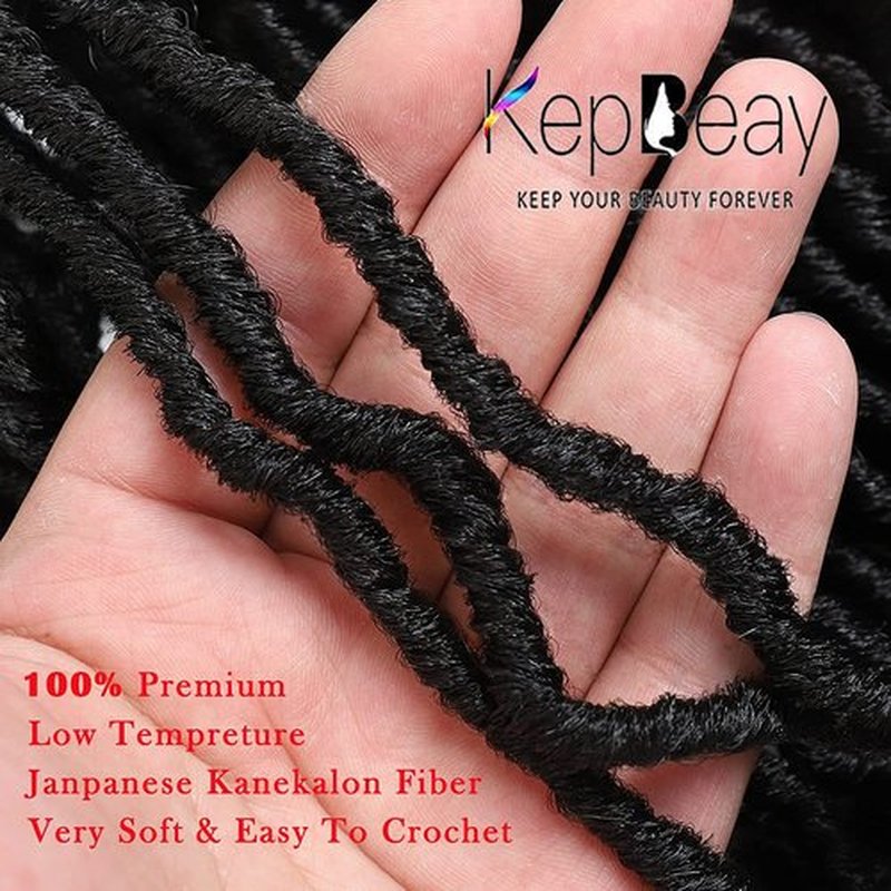 Faux Locs Crochet Hair 36 Inch 5 Packs Pre Looped Soft Locs Crochet Hair Natrual Black Color Synthetic Hair Extension for Women and Girls(36Inch, 1B)
