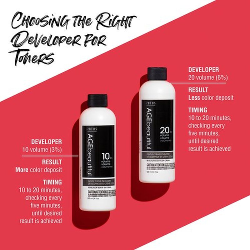 AGE beautiful 20 Volume Gentle Creme Hair Developer | For Permanent Hair Color Dyes, Toners, Lighteners | Professional Salon Coloring | Long Lasting Haircolor | 16 Fl Oz (Pack of 2)