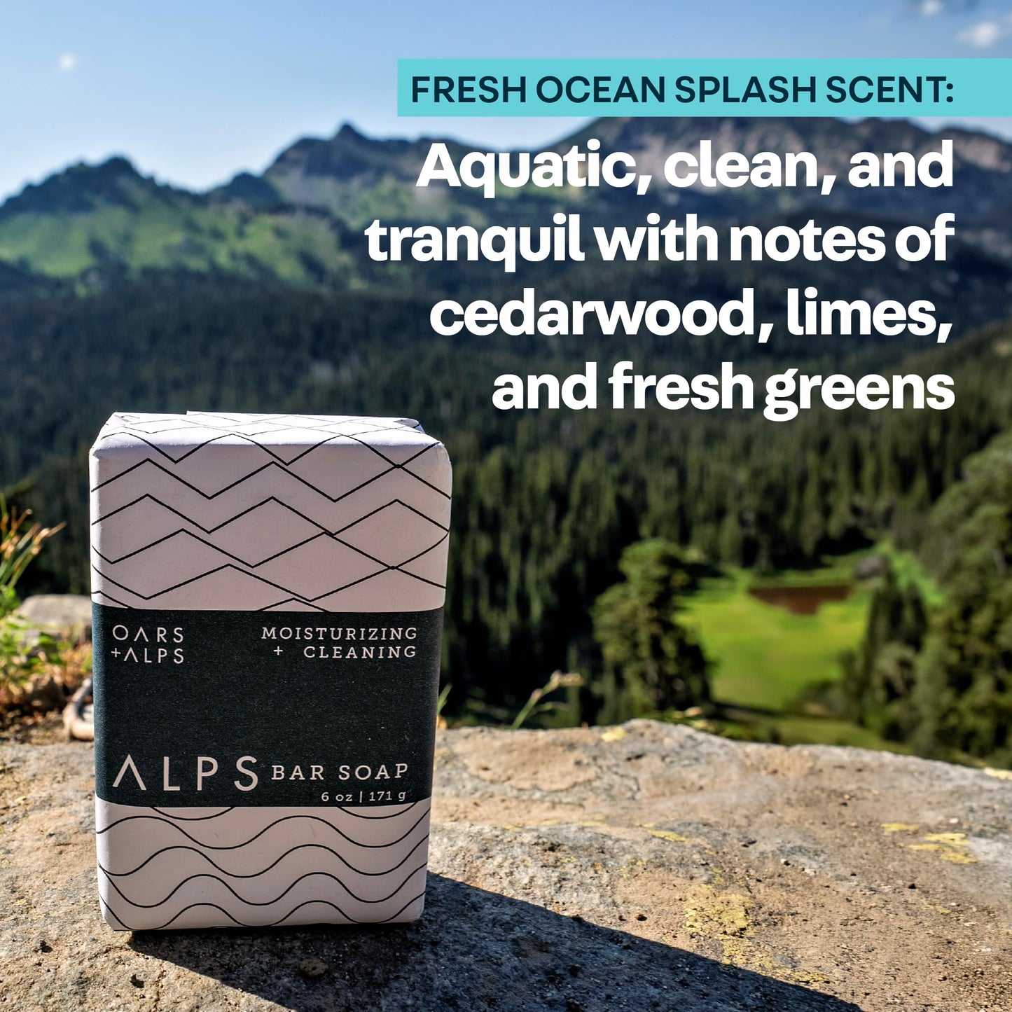 Oars + Alps Exfoliating & Moisturizing Bar Soap for Men, Deep Cleaning Soap, Clean Ingredients, All Skin Types, Shea Butter, Jojoba Oil, 1pk