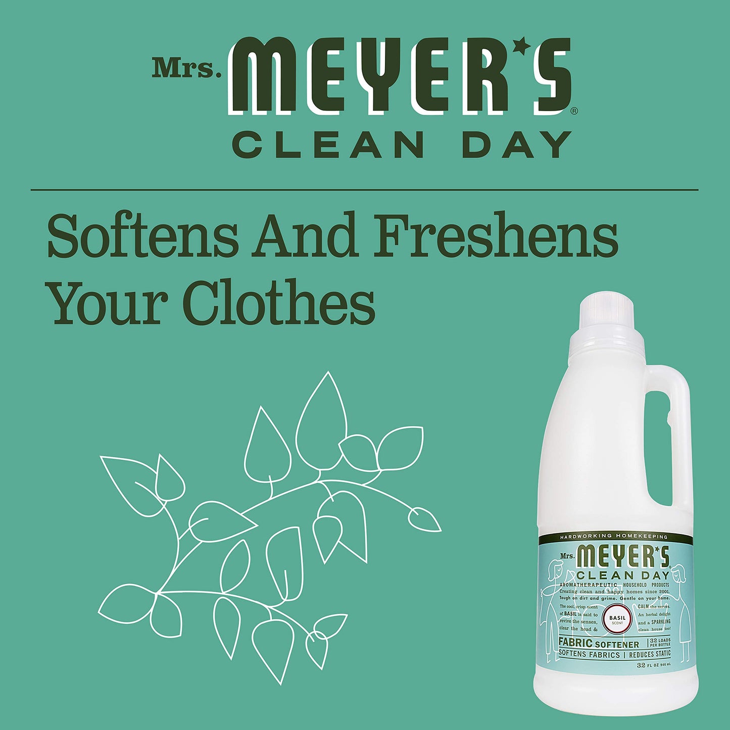 Mrs. Meyer's Clean Day Fabric Softener - Basil - 32 oz