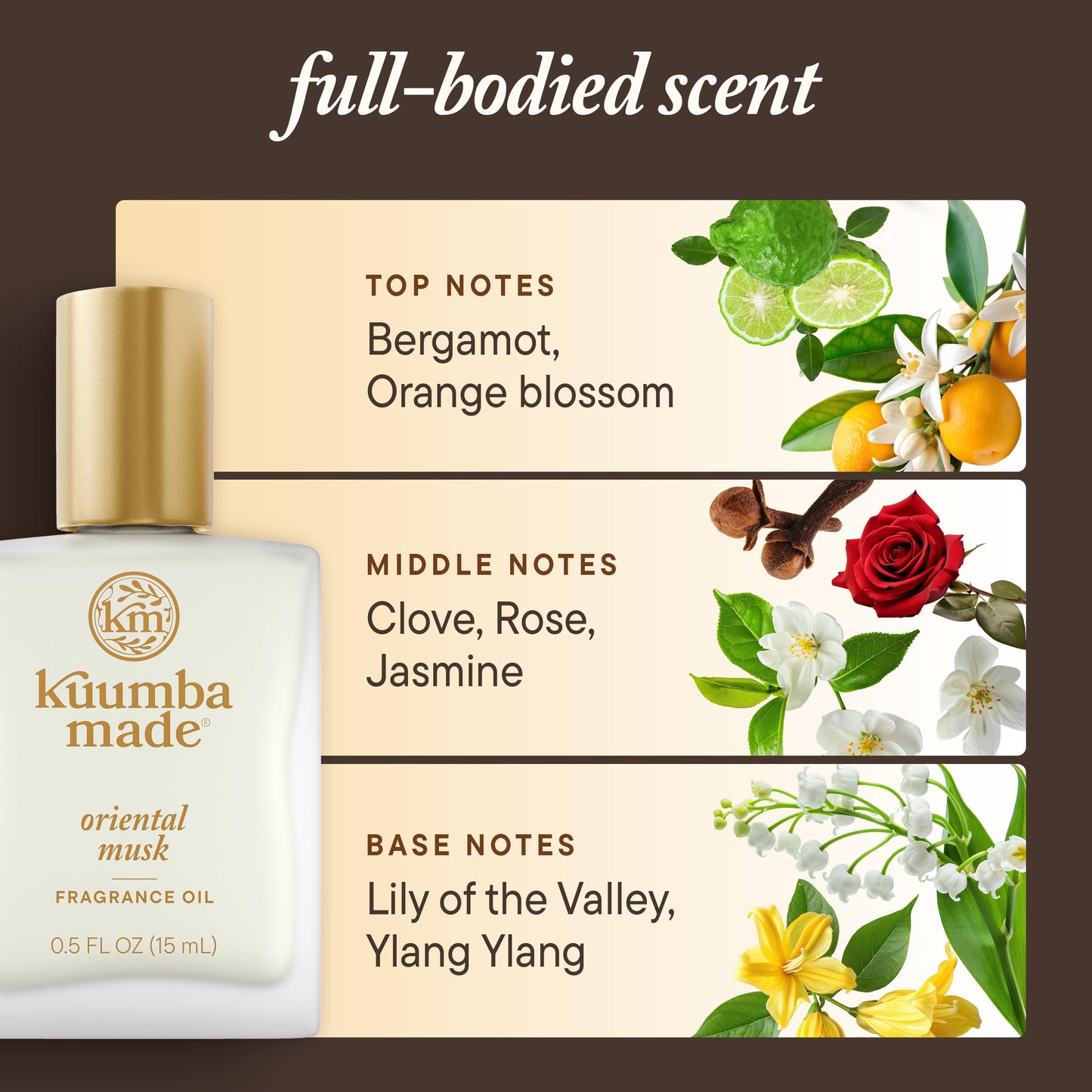Kuumba Made Oriental Musk Fragrance Oil, Long-Lasting Scented Oil Perfume Roller, Vegan, Alcohol-Free, 0.5 oz