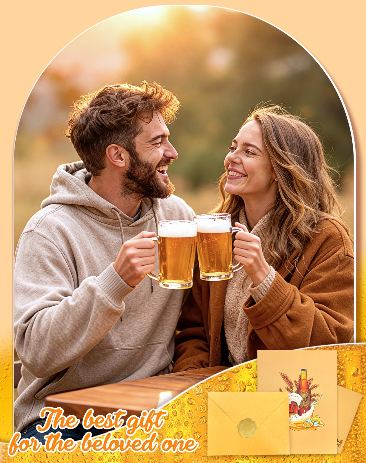 Coralogo Beer Pop up Cards with Envelope - 3D Birthday Cards with Blank Note for Men Husband Boyfriend Uncle Grandpa, Cheers Bday Gift for Father's Day Retirement All Occasion from Wife Girlfriend